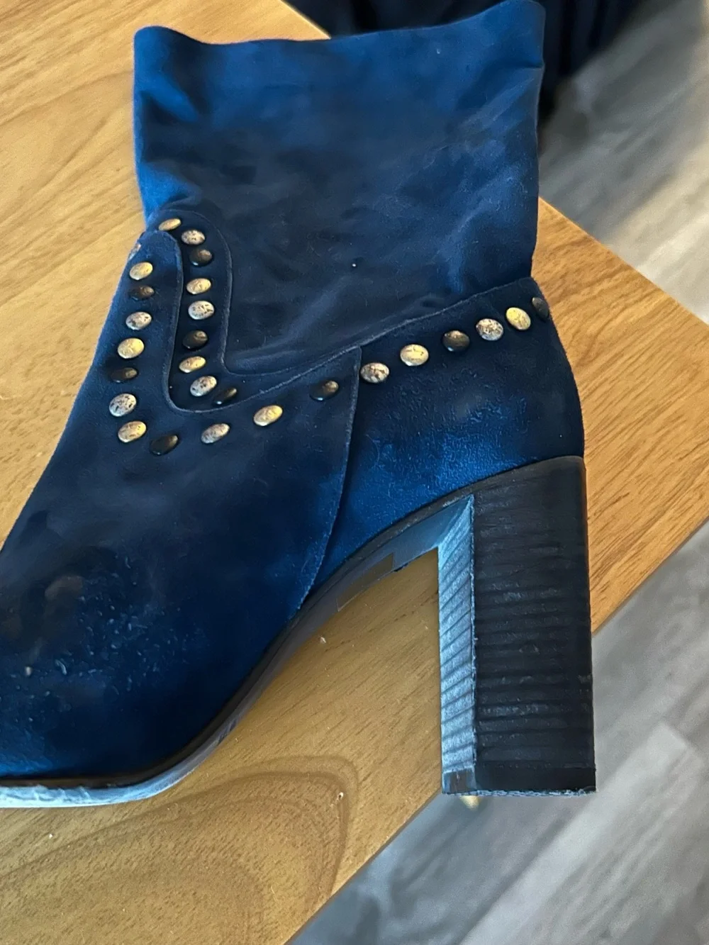 Free People Black Suede Studded Ankle Booties